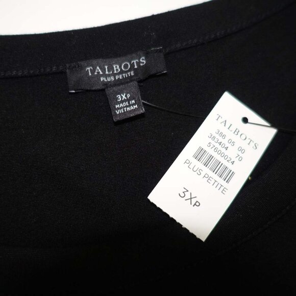 Talbots Women's Shift Dress Size 3X Petite NWT Short Sleeves Maxi Length Black - Picture 3 of 7